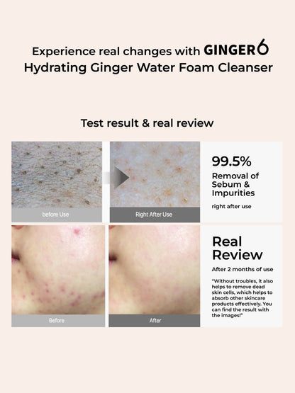 Ginger6 Hydrating Foam cleanser 150ml