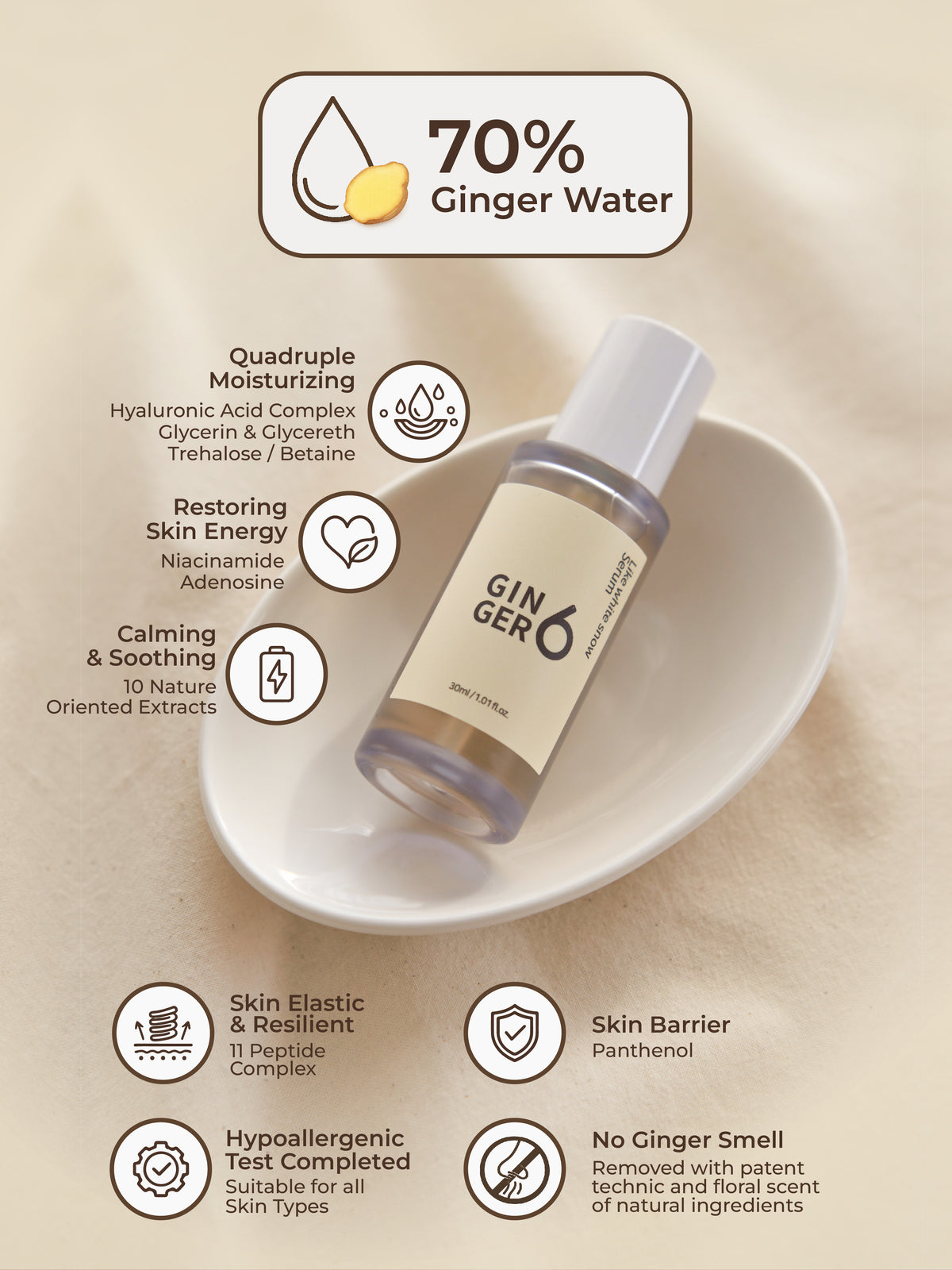 Ginger6 Like White Snow Serum 30ml